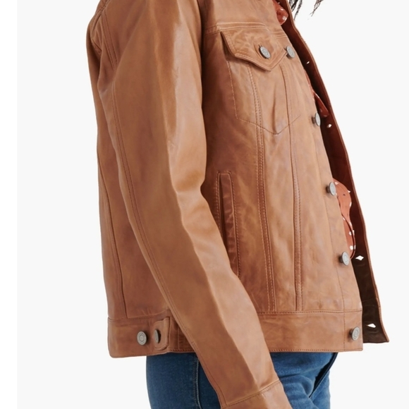 Lucky Brand Women's Brown Leather Jacket - Picture 2 of 16